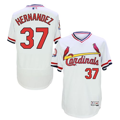 Cardinals #37 Keith Hernandez White Flexbase Authentic Collection Cooperstown Stitched MLB Jersey - Click Image to Close